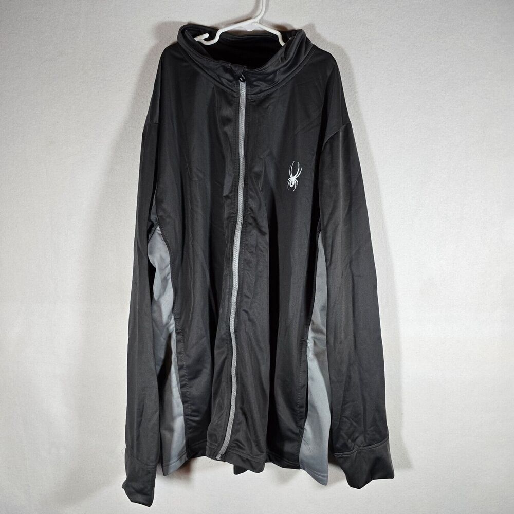 New Mens Spyder Empire Fleece Pockets Jacket Gray/grey Xl Full Zip